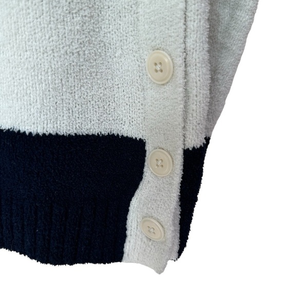 Talbots White, Green, Navy Summer Long Sleeve Sweater, Large Petite - Picture 6 of 10